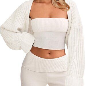 Chunky Knit Bolero Shrug Cardigan Y2K Oversized Cropped Open Front